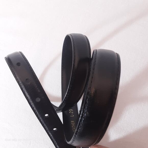 Beacon Hill Belt Skinny Large 29" to 31" Waist Semi Aniline Black Leather - Picture 8 of 14